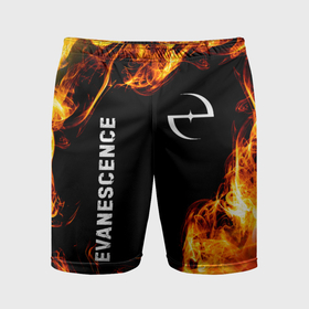 Мужские шорты спортивные с принтом Evanescence и пылающий огонь в Кировске,  |  | 