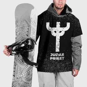 Накидка на куртку 3D с принтом Judas Priest с потертостями на темном фоне в городе Новоалтайск, 100% полиэстер |  | 