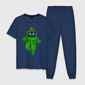 Мужская пижама хлопок с принтом Tанцующий кактус из игры в Кировске, 100% хлопок | брюки и футболка прямого кроя, без карманов, на брюках мягкая резинка на поясе и по низу штанин
 | 