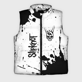 Мужской жилет утепленный 3D с принтом Slipknot и рок символ на светлом фоне ,  |  | 