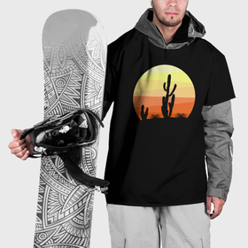 Накидка на куртку 3D с принтом Пустыня кактус в Кировске, 100% полиэстер |  | Тематика изображения на принте: 