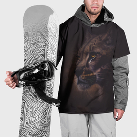 Накидка на куртку 3D с принтом Голова хищника тигра в Тюмени, 100% полиэстер |  | 