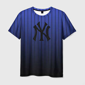 Мужская футболка 3D с принтом New York Yankees в Екатеринбурге, 100% полиэфир | прямой крой, круглый вырез горловины, длина до линии бедер | 