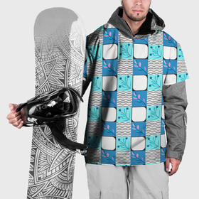 Накидка на куртку 3D с принтом Веточки и волнистые линии в Тюмени, 100% полиэстер |  | Тематика изображения на принте: 