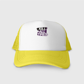 Кепка тракер с сеткой Убить все шины: в Ухте, трикотажное полотно; задняя часть — сетка | длинный козырек, универсальный размер, пластиковая застежка |