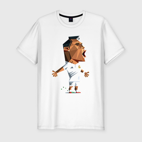 Мужская футболка хлопок Slim с принтом Ronaldo scream в Санкт-Петербурге, 92% хлопок, 8% лайкра | приталенный силуэт, круглый вырез ворота, длина до линии бедра, короткий рукав | 