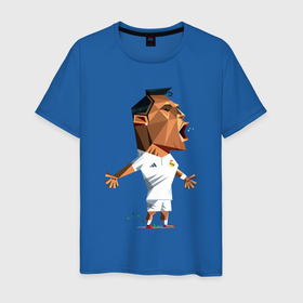 Мужская футболка хлопок с принтом Ronaldo scream в Санкт-Петербурге, 100% хлопок | прямой крой, круглый вырез горловины, длина до линии бедер, слегка спущенное плечо. | 