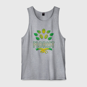 Мужская майка хлопок с принтом Флорист в Ухте, 100% хлопок |  | 