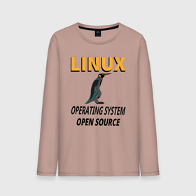 Мужской лонгслив хлопок с принтом Система Linux в Санкт-Петербурге, 100% хлопок |  | 