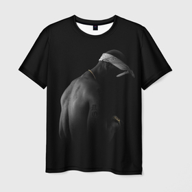 Мужская футболка 3D с принтом 2Pac Тупак Шакур в Кировске, 100% полиэфир | прямой крой, круглый вырез горловины, длина до линии бедер | 