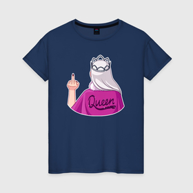 Женская футболка хлопок с принтом Снежная королева посылает , 100% хлопок | прямой крой, круглый вырез горловины, длина до линии бедер, слегка спущенное плечо | 