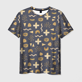 Мужская футболка 3D с принтом Загадочные символы в Белгороде, 100% полиэфир | прямой крой, круглый вырез горловины, длина до линии бедер | 