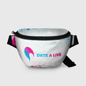 Поясная сумка 3D с принтом Date A Live neon gradient style: надпись и символ в Санкт-Петербурге, 100% полиэстер | плотная ткань, ремень с регулируемой длиной, внутри несколько карманов для мелочей, основное отделение и карман с обратной стороны сумки застегиваются на молнию | 