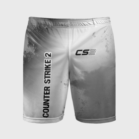Мужские шорты спортивные с принтом Counter Strike 2 glitch на светлом фоне: надпись, символ в Белгороде,  |  | 