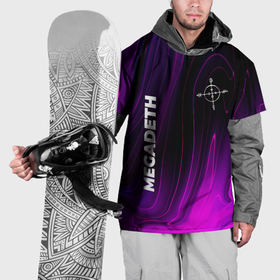 Накидка на куртку 3D с принтом Megadeth violet plasma , 100% полиэстер |  | 