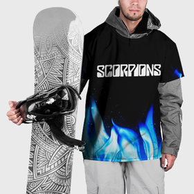 Накидка на куртку 3D с принтом Scorpions blue fire , 100% полиэстер |  | 