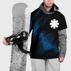 Накидка на куртку 3D с принтом Red Hot Chili Peppers звуковая волна , 100% полиэстер |  | 