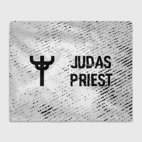 Плед 3D с принтом Judas Priest glitch на светлом фоне: надпись и символ в Кировске, 100% полиэстер | закругленные углы, все края обработаны. Ткань не мнется и не растягивается | 