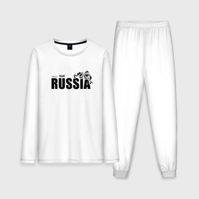 Мужская пижама с лонгсливом хлопок с принтом National team of Russia в Тюмени,  |  | Тематика изображения на принте: 