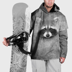 Накидка на куртку 3D с принтом Енот   grunge style texture в Тюмени, 100% полиэстер |  | Тематика изображения на принте: 