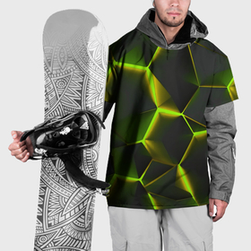 Накидка на куртку 3D с принтом Разлом неоновых плит в Петрозаводске, 100% полиэстер |  | 