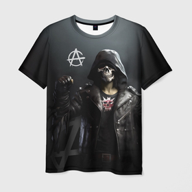 Мужская футболка 3D с принтом Зомби анархист в Белгороде, 100% полиэфир | прямой крой, круглый вырез горловины, длина до линии бедер | Тематика изображения на принте: 
