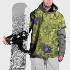 Накидка на куртку 3D с принтом Вьюнок и стрекозы в Тюмени, 100% полиэстер |  | Тематика изображения на принте: 