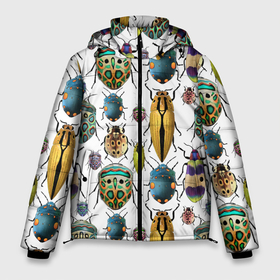 Мужская зимняя куртка 3D с принтом Кислотные жуки в Тюмени, верх — 100% полиэстер; подкладка — 100% полиэстер; утеплитель — 100% полиэстер | длина ниже бедра, свободный силуэт Оверсайз. Есть воротник-стойка, отстегивающийся капюшон и ветрозащитная планка. 

Боковые карманы с листочкой на кнопках и внутренний карман на молнии. | 