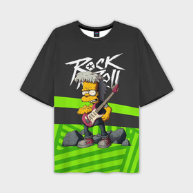 Мужская футболка oversize 3D с принтом rock music   Simpsons в Рязани,  |  | 