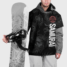Накидка на куртку 3D с принтом Одинокий самурай и дракон в Петрозаводске, 100% полиэстер |  | 
