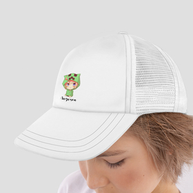 Детская кепка тракер с принтом Людочка   Майнкрафт в Тюмени, Козырек - 100% хлопок. Кепка - 100% полиэстер, Задняя часть - сетка | универсальный размер, пластиковая застёжка | Тематика изображения на принте: 