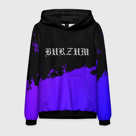 Мужская толстовка 3D с принтом Burzum purple grunge в Екатеринбурге, 100% полиэстер | двухслойный капюшон со шнурком для регулировки, мягкие манжеты на рукавах и по низу толстовки, спереди карман-кенгуру с мягким внутренним слоем. | 