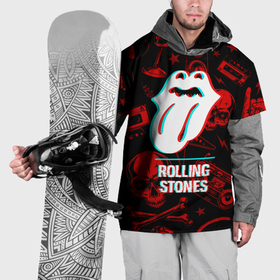 Накидка на куртку 3D с принтом Rolling Stones rock glitch в Кировске, 100% полиэстер |  | Тематика изображения на принте: 