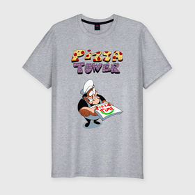 Мужская футболка хлопок Slim с принтом Пеппино Спагетти из Pizza Tower в Белгороде, 92% хлопок, 8% лайкра | приталенный силуэт, круглый вырез ворота, длина до линии бедра, короткий рукав | 