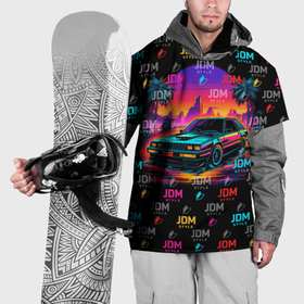 Накидка на куртку 3D с принтом JDM neon style , 100% полиэстер |  | Тематика изображения на принте: 