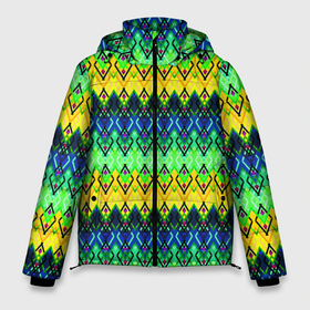 Мужская зимняя куртка 3D с принтом Разноцветный желто синий геометрический орнамент , верх — 100% полиэстер; подкладка — 100% полиэстер; утеплитель — 100% полиэстер | длина ниже бедра, свободный силуэт Оверсайз. Есть воротник-стойка, отстегивающийся капюшон и ветрозащитная планка. 

Боковые карманы с листочкой на кнопках и внутренний карман на молнии. | Тематика изображения на принте: 