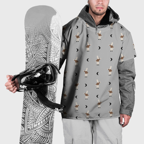 Накидка на куртку 3D с принтом зайка и луна   паттерн серый в Кировске, 100% полиэстер |  | Тематика изображения на принте: 
