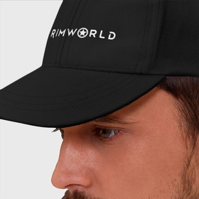 Бейсболка с принтом Rimworld logo в Кировске, 100% хлопок | классический козырек, металлическая застежка-регулятор размера | Тематика изображения на принте: 