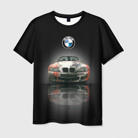Мужская футболка 3D с принтом Немецкий люксовый кабриолет BMW Z4 в Курске, 100% полиэфир | прямой крой, круглый вырез горловины, длина до линии бедер | 