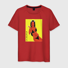 Мужская футболка хлопок с принтом the red devil в Кировске, 100% хлопок | прямой крой, круглый вырез горловины, длина до линии бедер, слегка спущенное плечо. | 