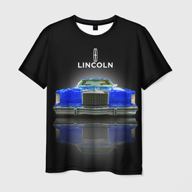 Мужская футболка 3D с принтом Американский роскошный автомобиль Lincoln Continental 1979 года , 100% полиэфир | прямой крой, круглый вырез горловины, длина до линии бедер | 