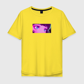Мужская футболка хлопок Oversize с принтом Хладнокровный взгляд в Тюмени, 100% хлопок | свободный крой, круглый ворот, “спинка” длиннее передней части | 