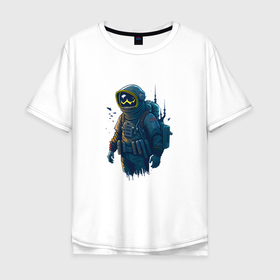 Мужская футболка хлопок Oversize с принтом Astro raider в Тюмени, 100% хлопок | свободный крой, круглый ворот, “спинка” длиннее передней части | Тематика изображения на принте: 