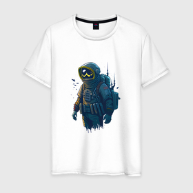 Мужская футболка хлопок с принтом Astro raider в Тюмени, 100% хлопок | прямой крой, круглый вырез горловины, длина до линии бедер, слегка спущенное плечо. | Тематика изображения на принте: 