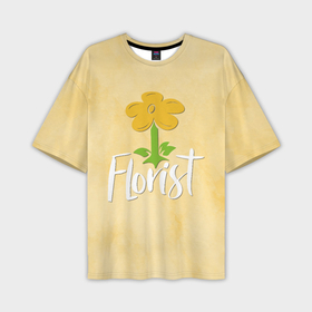 Мужская футболка oversize 3D с принтом Florist with a flower ,  |  | 