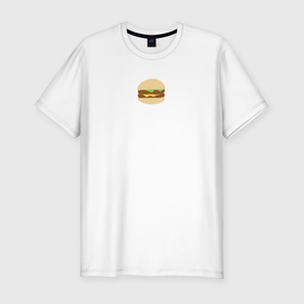 Мужская футболка хлопок Slim с принтом burger в Санкт-Петербурге, 92% хлопок, 8% лайкра | приталенный силуэт, круглый вырез ворота, длина до линии бедра, короткий рукав | 