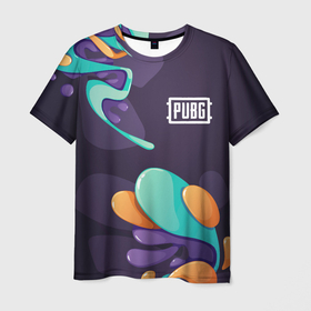Мужская футболка 3D с принтом PUBG graffity splash в Кировске, 100% полиэфир | прямой крой, круглый вырез горловины, длина до линии бедер | Тематика изображения на принте: 