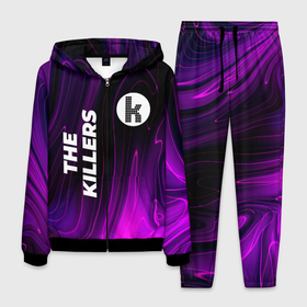 Мужской костюм 3D с принтом The Killers violet plasma в Петрозаводске, 100% полиэстер | Манжеты и пояс оформлены тканевой резинкой, двухслойный капюшон со шнурком для регулировки, карманы спереди | 