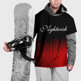 Накидка на куртку 3D с принтом Nightwish red plasma в Санкт-Петербурге, 100% полиэстер |  | 