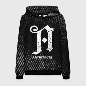 Мужская толстовка 3D с принтом Architects с потертостями на темном фоне в городе Новоалтайск, 100% полиэстер | двухслойный капюшон со шнурком для регулировки, мягкие манжеты на рукавах и по низу толстовки, спереди карман-кенгуру с мягким внутренним слоем. | 